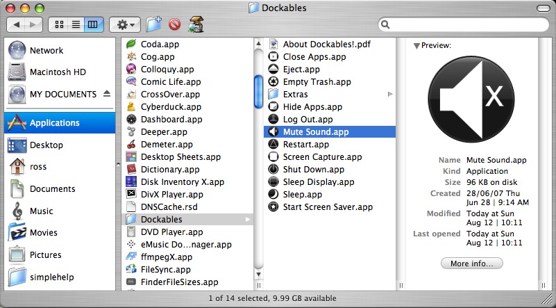 Dockables 1.2 : Main window
