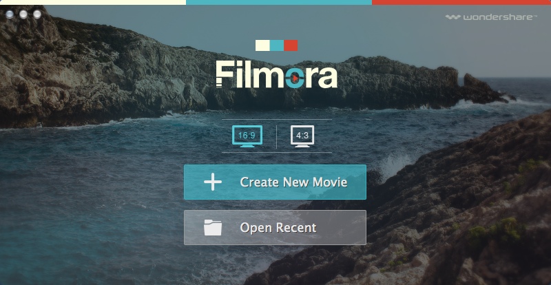 Wondershare Filmora 7.0 : Welcome Window