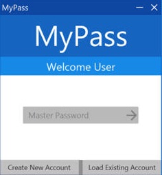 MyPass 1.1 : Main window