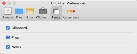Unclutter 2.1 : Panels Preferences 
