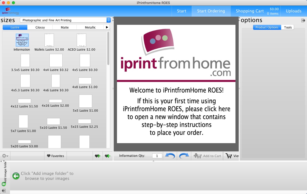 iPrintfromHome ROES 9.0 : Main Window