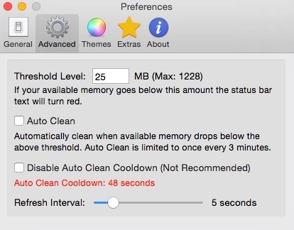 Memory Clean 6.2 : Configuring Advanced Settings