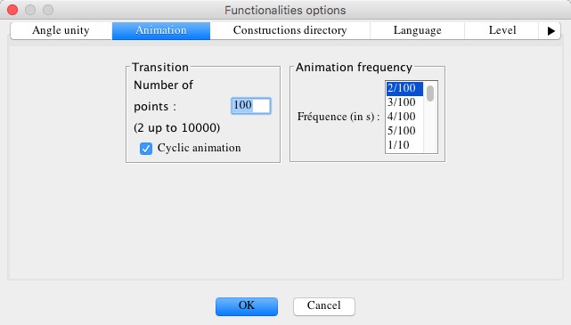 MathGraph 32 5.0 : Animation Options