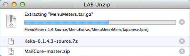 LAB Unzip 1.2 : Main Window