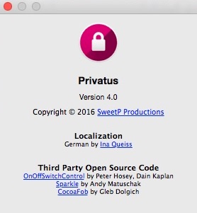 Privatus 4.0 : About Window