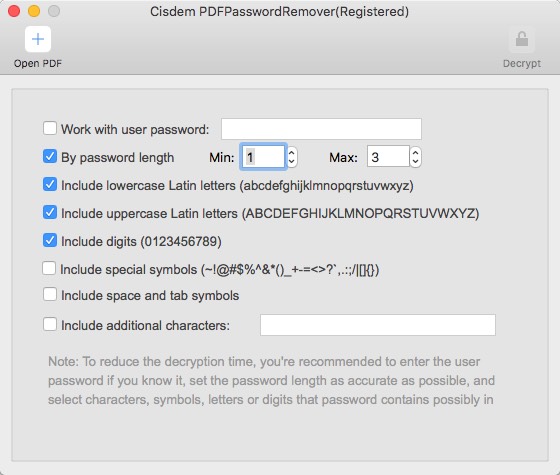 Cisdem PDFPasswordRemover 3.0 : Main Window