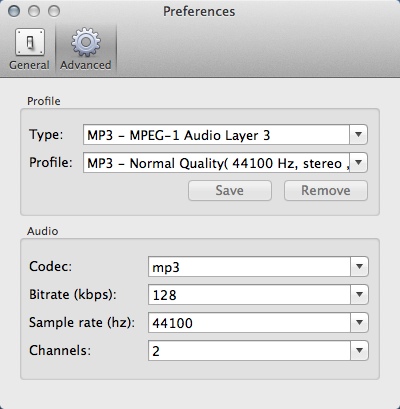 Ondesoft iTunes Converter 2.2 : Configuring Advanced Settings