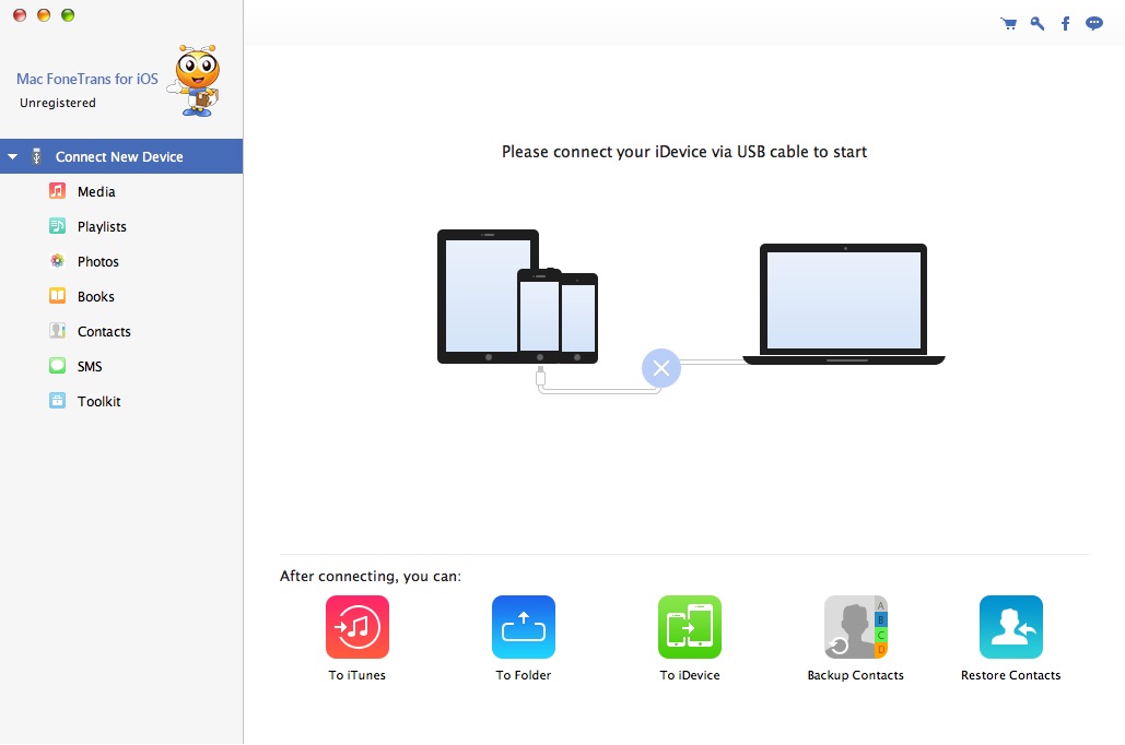 Mac FoneTrans for iOS 8.2 : Main window