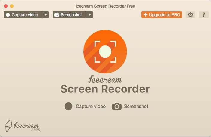 Icecream Screen Recorder 1.0 : Main Window