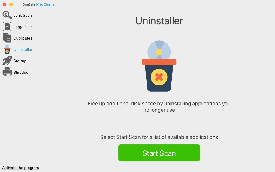 OneSafe Mac Cleaner 2.1 : Uninstaller 