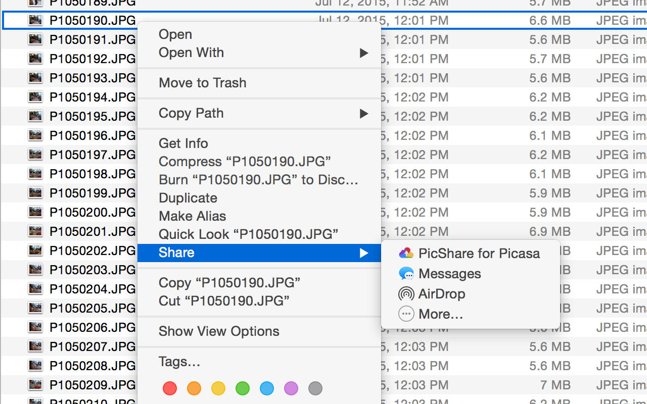 PicShare for Picasa 1.4 : Main Window