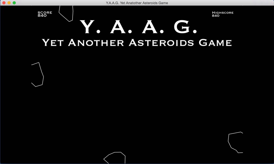 YAAG - Yet Another Asteroids Game : Main window