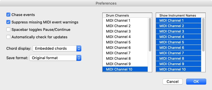 Sweet MIDI Player 2.7 : Preferences