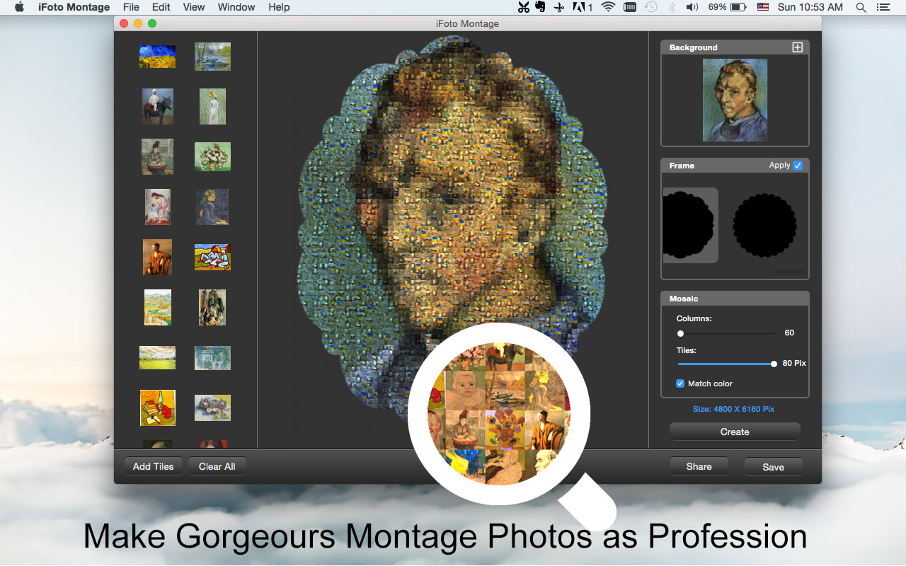 iFotosoft Photo Montage for Mac 2.0 : Main Window