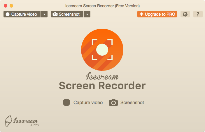 Icecream Screen Recorder 1.0 : Main window