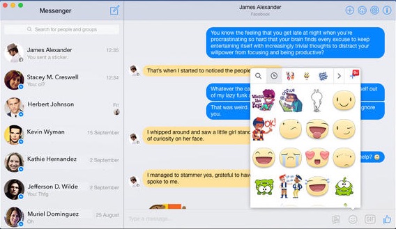 MessengerApp for Facebook 1.1 : Main window