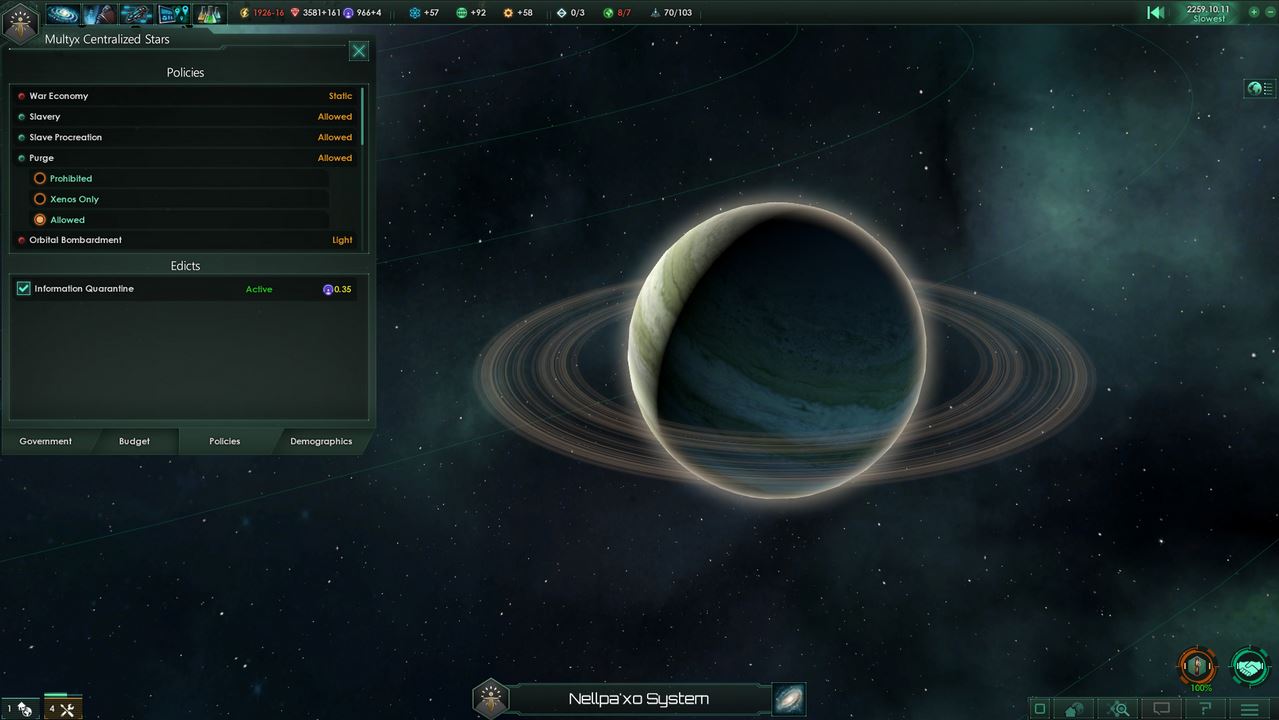 stellaris 1.1 : Game Window