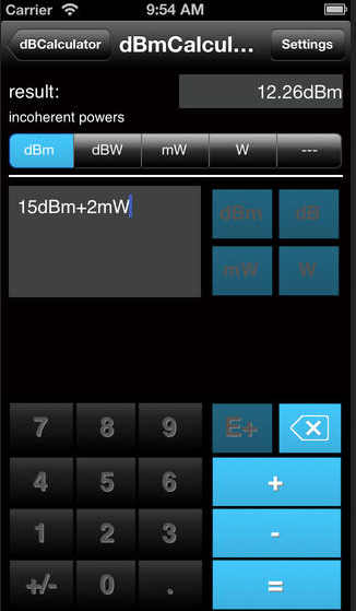 dB Calculator 1.0 : Main Window