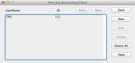 OKI Job Accounting 2.0 : Main window