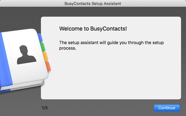 BusyContacts 1.1 : Welcome Window