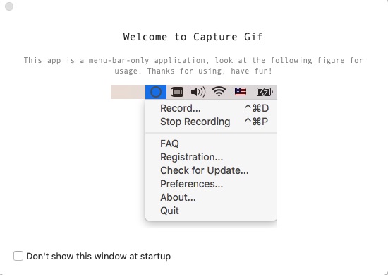 Capture Gif 1.4 : Welcome Screen