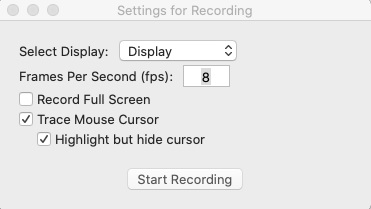 Capture Gif 1.4 : Settings for Recording