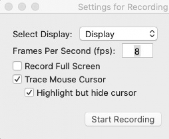 Settings for Recording