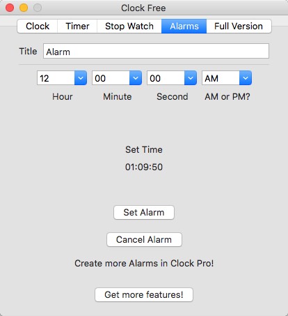 Clock Free 1.0 : Alarm Window