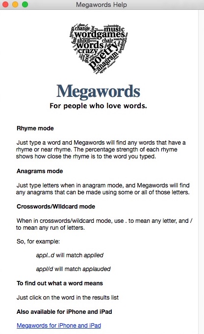 Megawords 2.0 : Help Guide