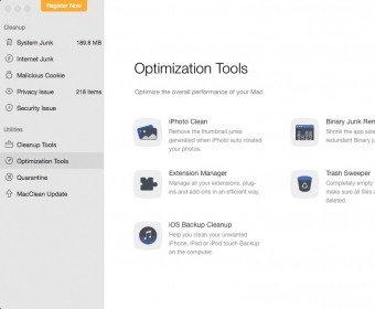 Optimization Tools Window