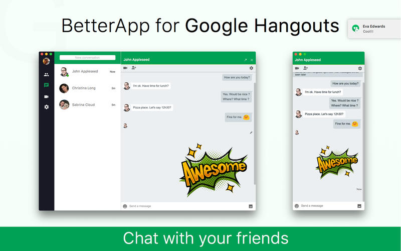 BetterApp for Google Hangouts 1.3 : Main window