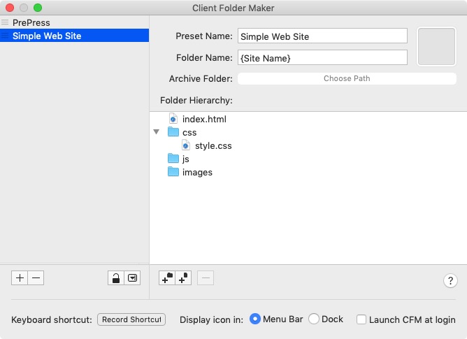 Client Folder Maker 5.0 : Simple Website Preset