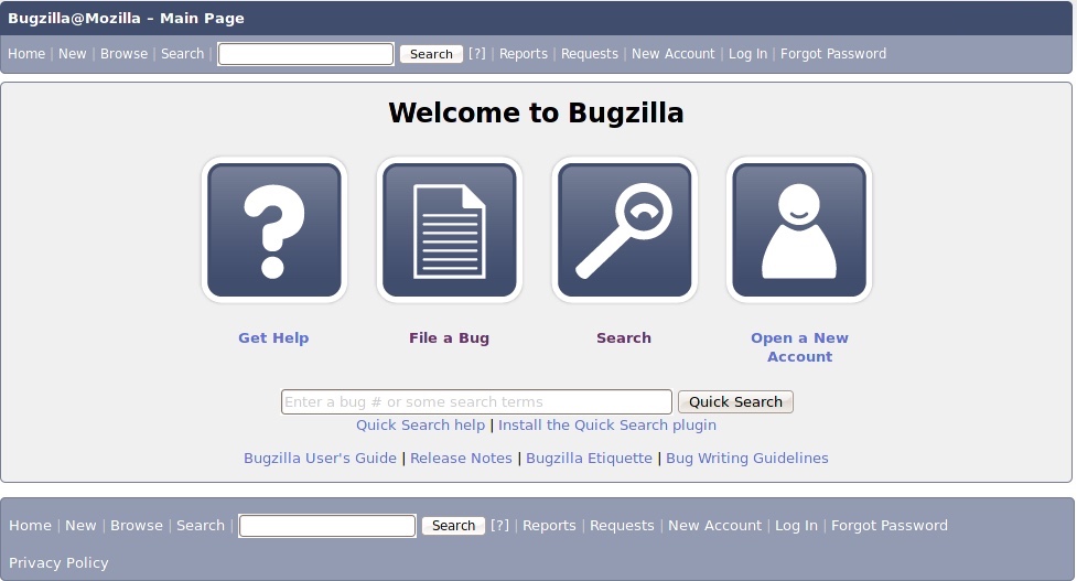 Bugzilla 5.0 : Main window