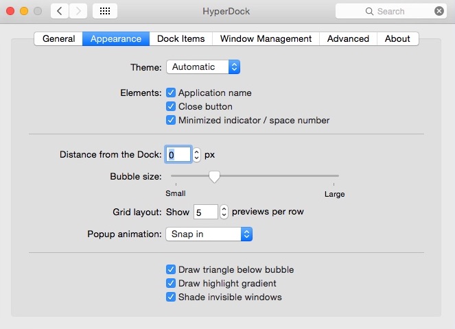 HyperDock 1.6 : Configuring Appearance Settings