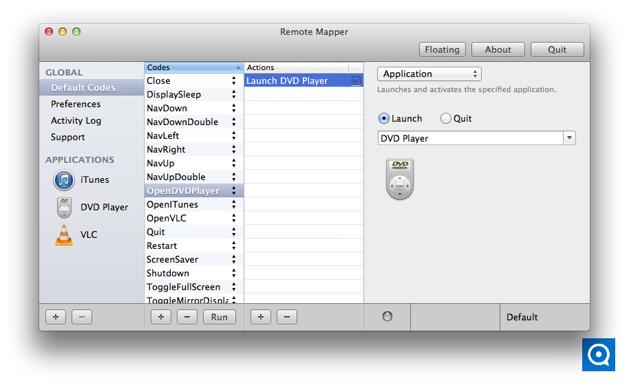 Remote Mapper 1.2 : Default Codes