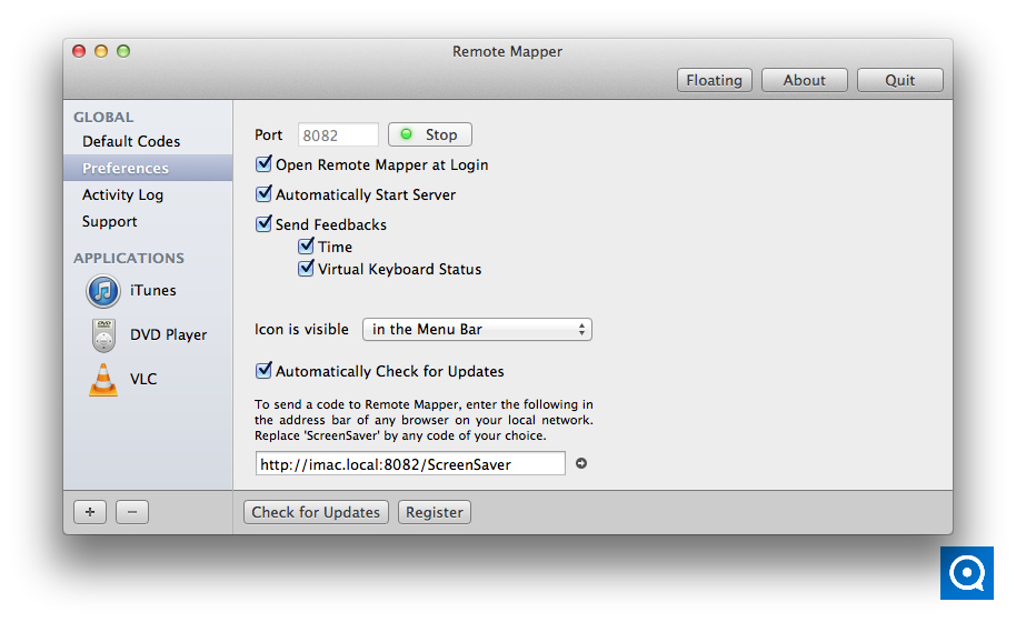 Remote Mapper 1.2 : Main window