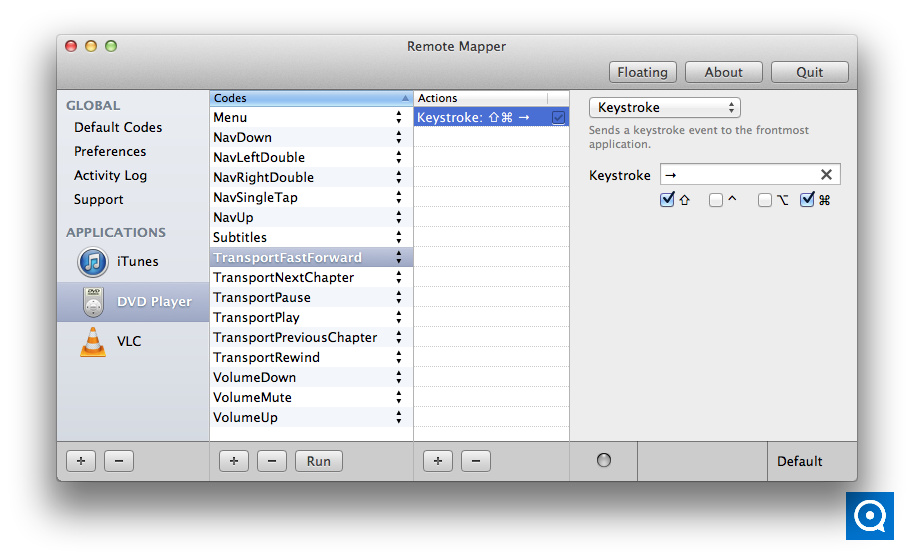 Remote Mapper 1.2 : Application Codes
