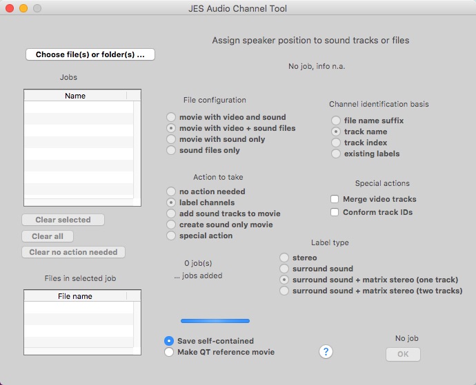 JES Audio Channel Tool 1.0 : Main window