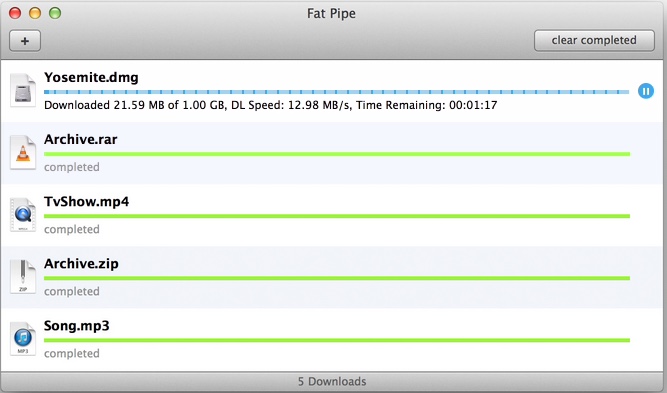 Fat Pipe Downloader 0.4 : Main window