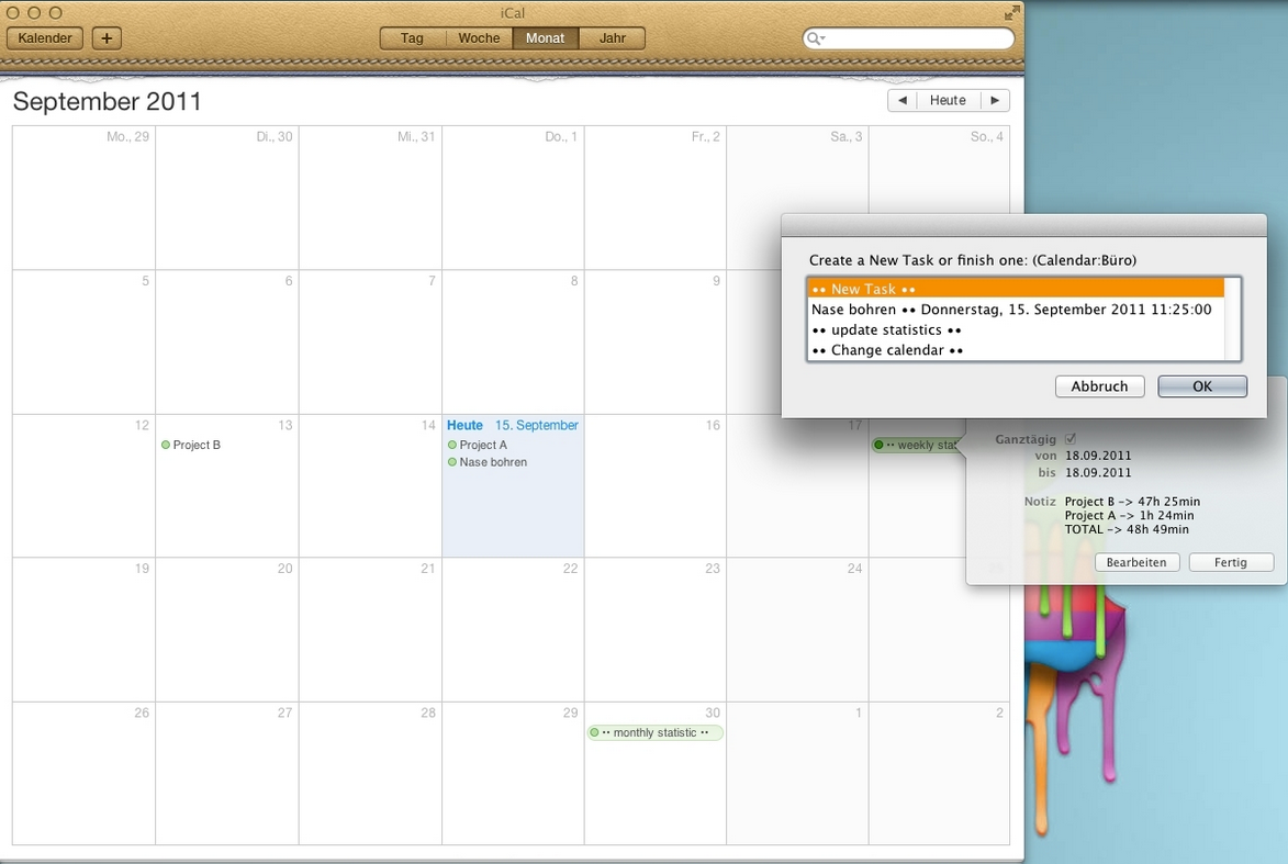 iCal Time-Recording 2.2 : Main image