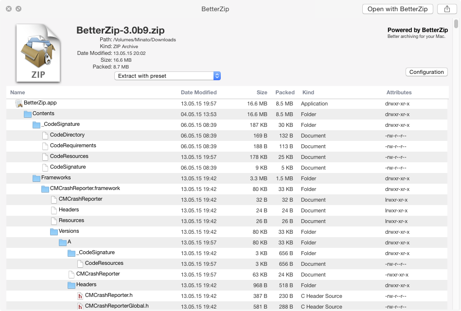 BetterZip Quick Look Generator 4.1 beta : Main image
