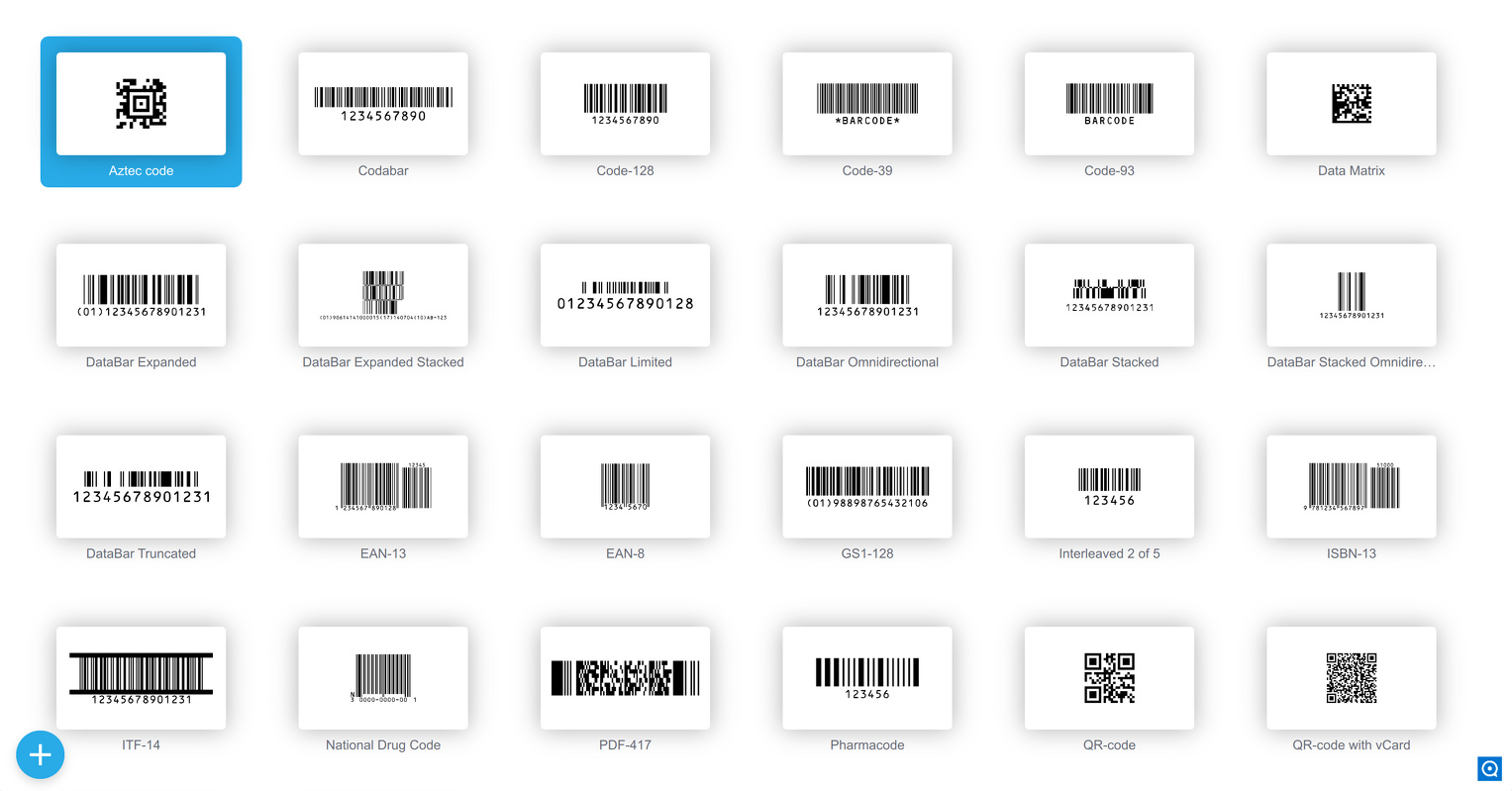 Barcode 1.1 beta : Barcode symbols supported by the barcode generator