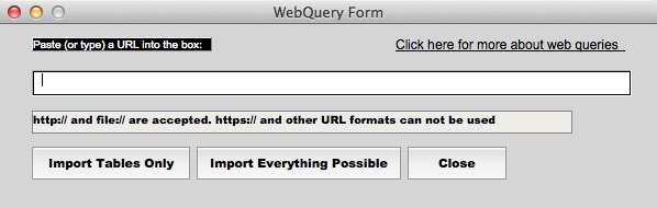 Instant WebQuery 1.0 : Main window