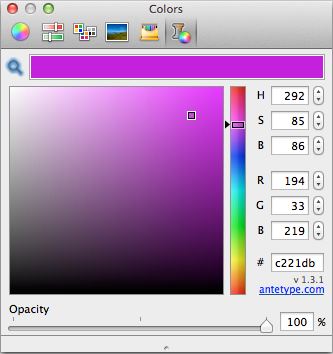 Antetype Color Picker 1.4 : Main window