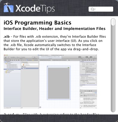 XcodeTips 3.0 : Main Window