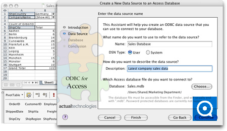 Actual ODBC Driver for Access 3.2 : Access Setup