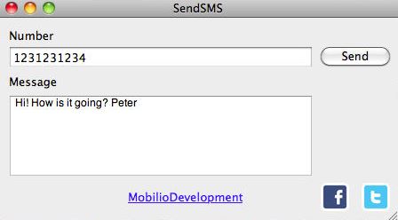 Send SMS 1.0 : Main window