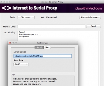 Internet to Serial Proxy version 03 Screenshot