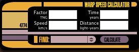 Warp Speed Calculator 1.1 : Main Window