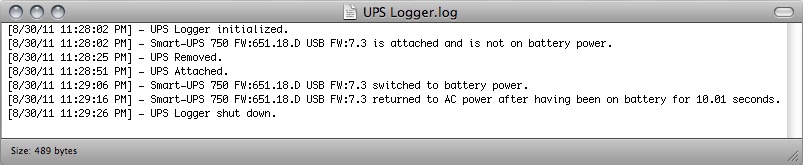 UPS Logger 1.5 : Main window